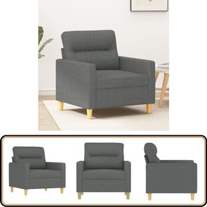vidaXL Fauteuil - 60 cm - Stof - Donkergrijs Comfortabele Fauteuil - Lounge Stoel - Relaxfauteuil - Fauteuils Grijs - Bank Grijze