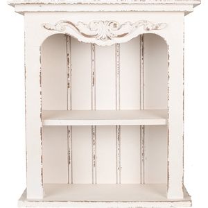 Clayre & Eef Wandrek 51x20x56 cm Wit Houtproduct Muurrek