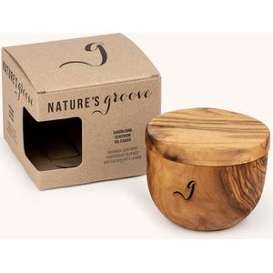 Handgemaakte Olijfhouten Scheerkom - 10cm Ø - Scheermok - Shaving Bowl - Zeepkom - NATURE’S groove®