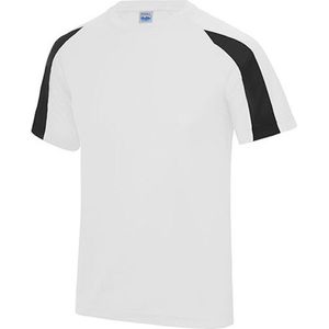 Just Cool Vegan Unisex T-shirt 'Contrast' met korte mouwen White/Black - XXL