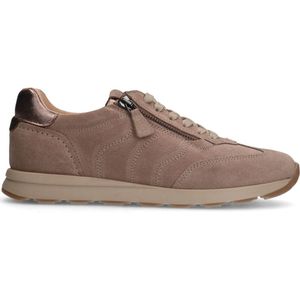 No Stress - Dames - Taupe suède sneakers met rits - Maat 39