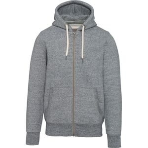 Kariban Vintage herensweater met rits en capuchon KV2306 - Slub Grey Heather - XL
