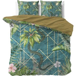 Sleeptime - Palm Wood - Dekbedovertrek - Groen - Katoen-240 x 220 cm