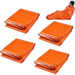 4 Stuks - Waterdichte overlevingsdeken - Nooddeken - 210x130cm - Isolatiedeken - Folie Deken Geïsoleerde Survival Dekens - Zilver/Goud - Extra groot - Survival Slaapzak - Noodtent - Hiken