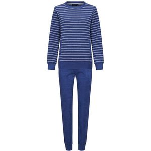 Dames pyjama Badstof - Blue Winter - Warme winter pyjama donkerblauw - 46