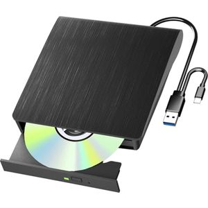 Externe Blu-ray Speler met USB 3.0 en Type-C - Draagbare DVD/BD/CD Speler voor Laptop en PC
