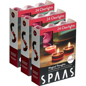 Spaas Geurende Clearlights Theelichten Kaarsen - Morning Thoughts - circa 4,5u - 72 stuks