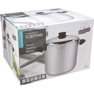 RVS Soeppan 8 liter met deksel - 24x18 cm