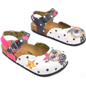 GOBY Clogs met Cute Owl Ontwerp – Handgemaakt – Hoge Kwaliteit – Maat 35