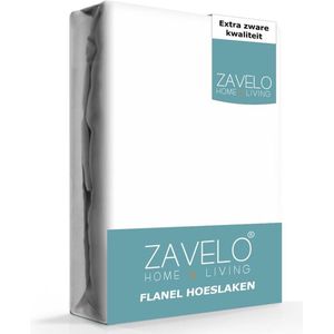 Zavelo Hoeslaken Flanel Wit - Lits-jumeaux (180x200 cm) - 100% Katoen