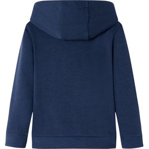 Kindertrui met capuchon - Maat 92 - Marineblauw/Oranje