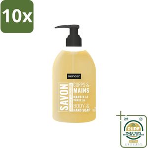 10 x Sence - La Maison Du Savon De Marseille - Handzeep - Vanille - Hygiënisch - 500 ml - Grootverpakking - Savon De Marseille - Handzeep Vanille - Hygiënische Handzeep - Vloeibare Handzeep - Vanille Handzeep