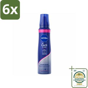 NIVEA - Stylingschuim - Verzorging & Stevigheid - Hittebescherming - 150 ml - Voordeelverpakking - 6 stuks - Langdurige fixatie - Hittebescherming
