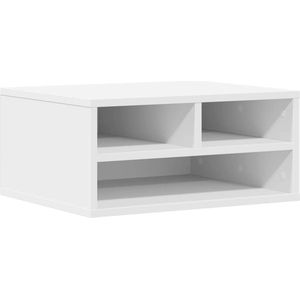vidaXL Printerkastje 49x40x22,5 cm bewerkt hout wit - Printerkastje - Printerkastjes - Bureau Organizer - Bureau Organiser