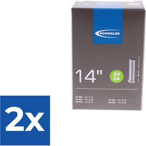 Schwalbe Binnenband Av2a 14 X 1.75-2.35 (47/60-254) 40 Mm - Voordeelverpakking 2 stuks