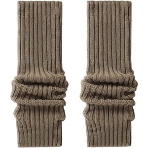 Lange beenwarmers voor dames en meisjes, winter, gehaakt, gebreide manchetten, beenwarmers, kniekousen, overknees, in eenheidsmaat - theekoffie