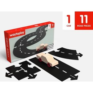 Waytoplay Drive away, de flexibele autobaan (11 delen en 1 auto) - binnen en buiten spelen - onverwoestbaar - combineer met je andere speelgoed