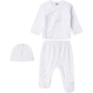 Yatsi - girls baby set with hat - white gold - meisjes baby setje - prematuur - maat 46