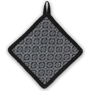 Kela - Gianna - Pannenlap Set van 4 Stuks - Zwart - Katoen