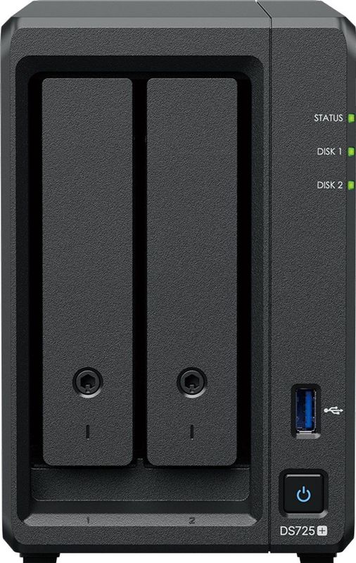 Synology - DS725+ - Netwerkopslag - Zwart - 2-Bay - 24TB met 2x 12TB Plus HDD