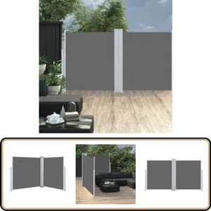 vidaXL Uittrekbaar Windscherm 160x600 cm - Antraciet Zonwering - Windscherm - Buitenschilderij - Terrasschuifdeur - Privacy Screen