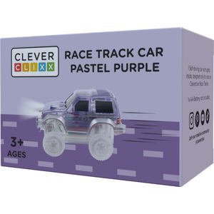 Cleverclixx Magnetisch Speelgoed | Race Track Car Pastel Purple | Speelgoed 3 jaar