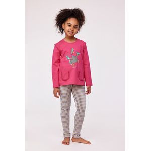Woody pyjama meisjes/dames - fuchsia - kalkoen - 232-10-PLG-S/388 - maat 140