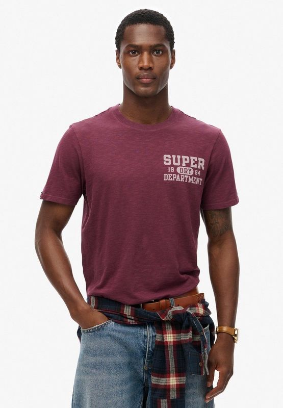 Superdry - Athletic College Graphic - T-shirt - Paars - Korte Mouwen