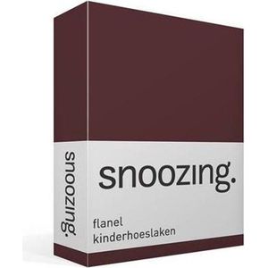 Snoozing - Flanel - Kinderhoeslaken - Wiegje - 40x80 cm -Aubergine
