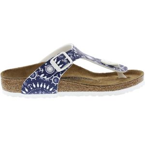 Birkenstock Gizeh Nautical Print Blue narrow Birko-Flor