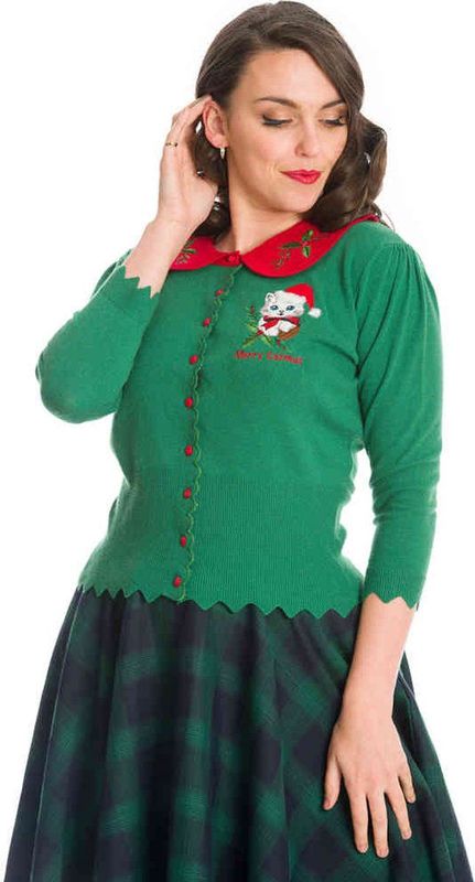 Dancing Days Cardigan -S- MERRY CATMUS Groen