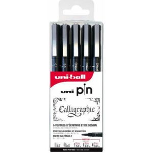 Uni Pin - Kalligrafiepennen - 5 stuks in blister