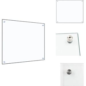 vidaXL Keuken Spatscherm - Keuken Spatschermen - Keuken Achterwand - Keuken Achterwanden - Spatscherm keuken 70x60 cm gehard glas transparant