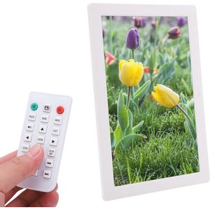 17 Inch Digitale Fotolijst Hoge Resolutie 1440 × 900 met Afstandsbediening - IPS-display Foto-Muziek-Video-Kalender-Wekker - Ondersteunt USB (wit) .