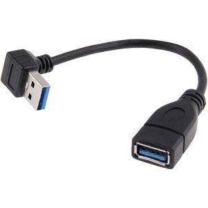 Let op type!! USB 3.0 Rechter hoek 90 graden verleng kabel mannetje naar vrouwtje Adapter Kabel  Lengte: 15cm