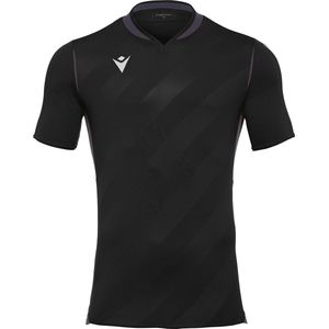 Macron Kimah Shirt Korte Mouw Kinderen - Zwart / Antraciet | Maat: 9-10 Y