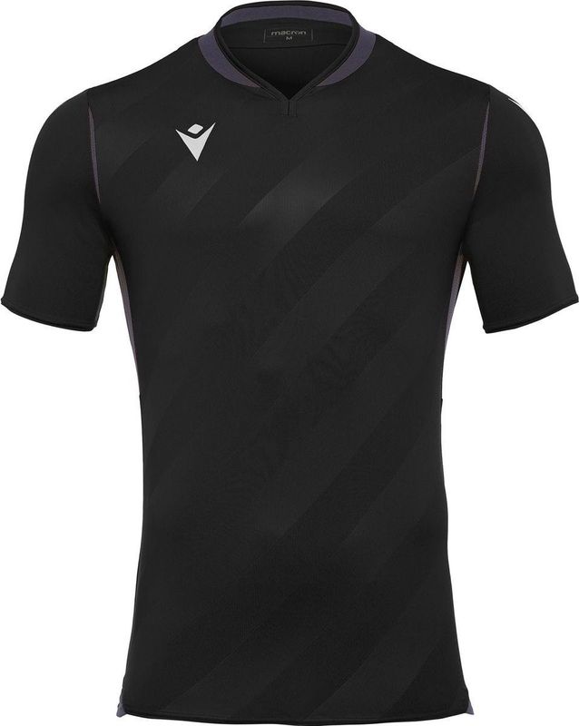 Macron Kimah Shirt Korte Mouw Kinderen - Zwart / Antraciet | Maat: 7-8 Y