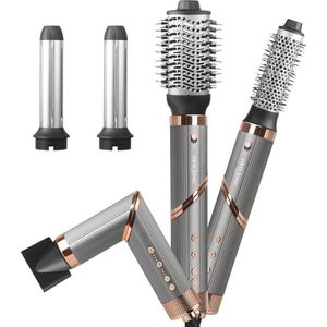 VistaSonic SuperWrap® 5 in 1 - Multistyler - Airstyler - Krultang - Fohnborstel - Graphite Grey