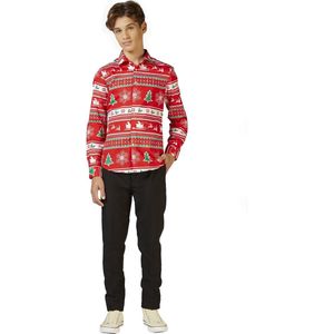 OppoSuits Winter Wonderland - Tieners Kerst Overhemd - Kerst - Maat: 12 jaar
