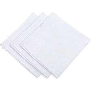 Witte zakdoeken voor heren - Biologisch katoen - 40 x 40 cm - Set van 3