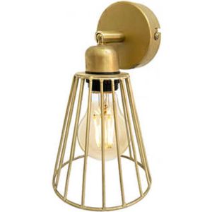 Lamp  - Wandspot antiek brass - industriële lamp  - opengewerkte wandlamp  -  H25cm
