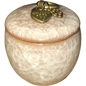 Urn voor huisdier - Urn Huisdier - beige/bruin - De laatste aai - HUYS&MORE - moderne urn - kleine urn - mini urn - crematie urn - as urn - huisdieren urn - urn kat -urn hond - urne - urnen