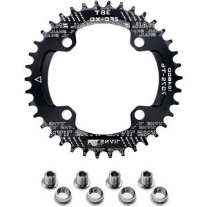 38T Smal Breed Kettingblad met Bouten - Enkele Kettingring voor Mountainbike, Racefiets, MTB, BMX - 104BCD