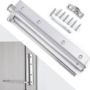 Automatische deursluiter - roestvrij staal - stangdeursluiter - instelbare veerdeursluiter voor buiten - binnendeur - tuinpoort - zilverkleurig - duurzame kwaliteit