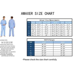 Tweedelige katoenen pyjama voor heren - comfortabele nachtkleding met lange mouwen en praktische zakken