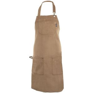 Tiseco - Keukenschort VELMAR - unisex, met zakken - 70x85 cm, taupe