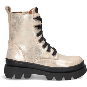 Braqeez 423623-995 Meisjes Veterboots - Goud - Leer - Veters