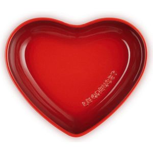 LE CREUSET - Diep Bord Hart in Aardewerk - CERISE