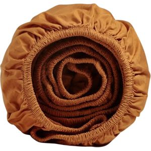 Yumeko hoeslaken percal okergeel 90x200x30 - Bio, eco & fairtrade
