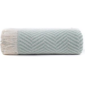 Inovra ® Multifunctionele bedsprei, bedsprei, sprei voor bed, banksprei, Jarapas, visgraatmotief (180 x 260 cm, groen)